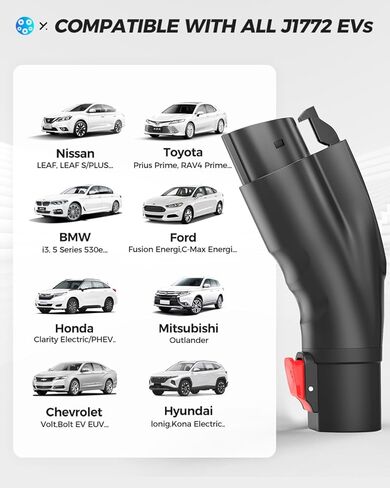 محول Tesla إلى J1772 - محول شحن Tesla إلى J1772 مع قفل أمان لـ J1772 EVs وPHEVs، حتى 60A/250V AC، محول شاحن Tesla لشاحن وجهة موصل الهاتف المحمول Tesla in Kuwait