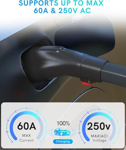 محول Tesla إلى J1772 - محول شحن Tesla إلى J1772 مع قفل أمان لـ J1772 EVs وPHEVs، حتى 60A/250V AC، محول شاحن Tesla لشاحن وجهة موصل الهاتف المحمول Tesla in Kuwait