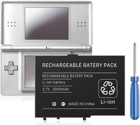 بطارية SHENMZ DS Lite، USG-003 3.7V 2000mAh بديلة لبطارية Nintendo DS Lite، بطارية مشغل ألعاب NDSL، مع مجموعة أدوات إصلاح (ليست لنينتندو DSi، DSi XL، DSi LL) in Kuwait