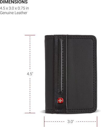 محفظة Wenger Diplomat Executive مكونة من 120 قطعة لبطاقات الائتمان وبطاقات العمل، مقاس 0.75 × 3.0 × 4.5، أسود in Kuwait