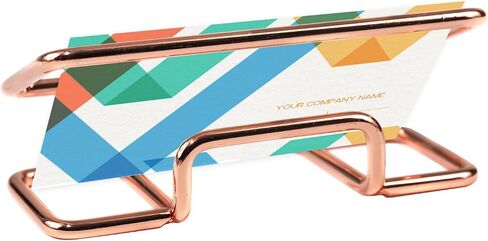 Desktop Business Card Holder, Metal Business Card Holder Display, Business Card Stands for Desk, 1 Pack, Rose Gold in Saudi Arabia