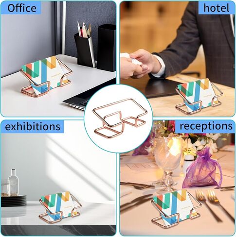 Desktop Business Card Holder, Metal Business Card Holder Display, Business Card Stands for Desk, 1 Pack, Rose Gold in Saudi Arabia