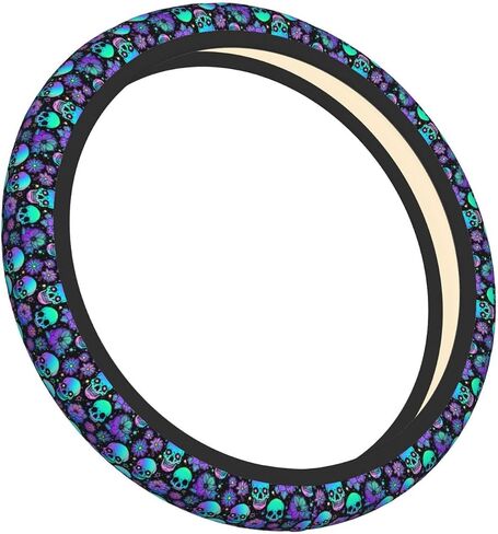 Green Floral Auto Car Steering Wheel Cover Universal 15 Inch Neoprene Interior Decor Protection Accessories in Saudi Arabia