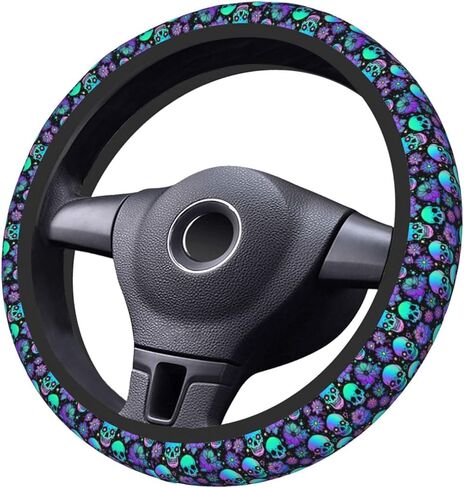 Green Floral Auto Car Steering Wheel Cover Universal 15 Inch Neoprene Interior Decor Protection Accessories in Saudi Arabia