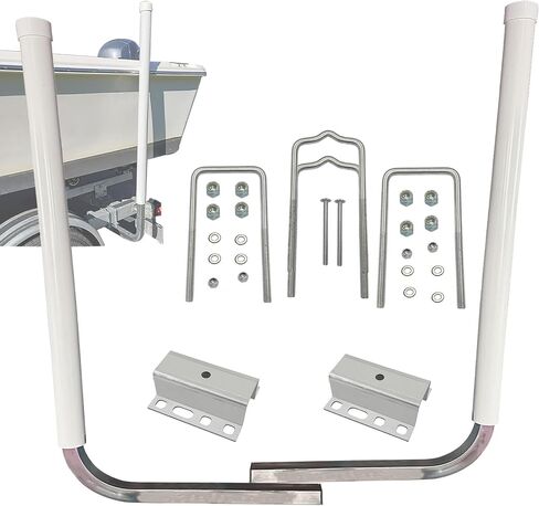 Boat Trailer Guide 60",316L Stainless Steel Trailer Post Guide on,White UPVC Tube Trailer Guide Bars,Suitable for Boats,Canoe,Fishing Boat,Kayak,Ski Boat and More in Kuwait
