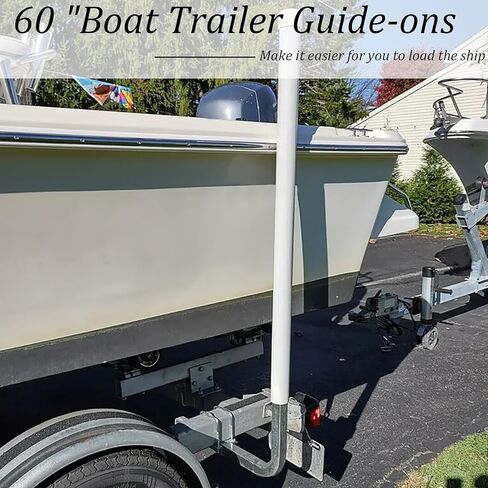 Boat Trailer Guide 60",316L Stainless Steel Trailer Post Guide on,White UPVC Tube Trailer Guide Bars,Suitable for Boats,Canoe,Fishing Boat,Kayak,Ski Boat and More in Kuwait