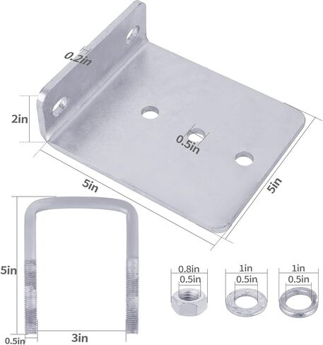 طقم دعامات بطابقين لمقطورة القارب - 8 عبوات، مجلفن من النوع L مقاس 8 بوصات يناسب 3 × 3 أعضاء متقاطعة in Kuwait