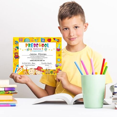 حزمة من 35 شهادة دبلوم ما قبل المدرسة للأطفال، شهادات التخرج من رياض الأطفال، طباعة أو كتابة 8.5 بوصة × 11 بوصة in Kuwait