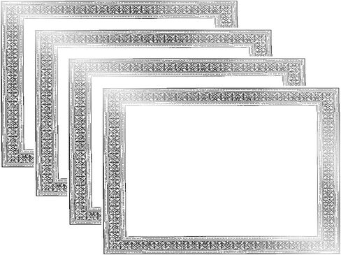 ورقة شهادة جائزة فارغة، مقاس 8.5 × 11 بوصة، رقائق فضية ممتازة وتصميم حواف فضية مزدهرة (عبوة من 12 قطعة) in Saudi Arabia