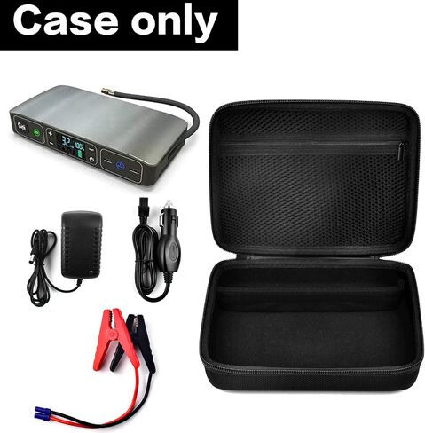 Case Compatible with Halo Bolt Air 58830 Mwh/for ACDC Max 55500 mWh/for Air+ Portable Emergency Power Kit with Dividers, Jump Starter Storage Holder Bag for AC Inverter and Accessories-Black in Kuwait