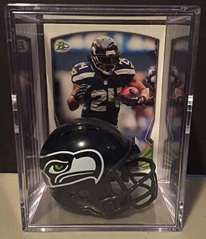Seattle Seahawks NFL Helmet Shadowbox w/Marshawn Lynch card in Kuwait