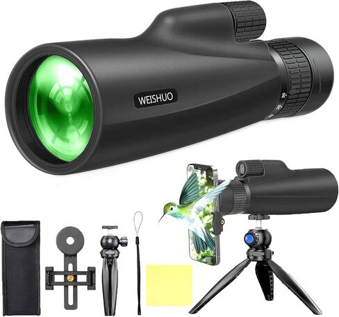 10-30X50 HD Monocular Telescope Professional Larger Vision High Powered Cosmic Scope with Smartphone Adapter Nitrogen-Filled Waterproof Zoom Telescope for Outdoor Wildlife Bird Watching in Kuwait
