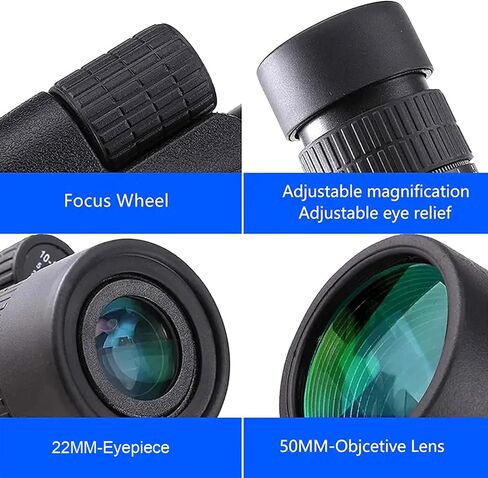 10-30X50 HD Monocular Telescope Professional Larger Vision High Powered Cosmic Scope with Smartphone Adapter Nitrogen-Filled Waterproof Zoom Telescope for Outdoor Wildlife Bird Watching in Kuwait