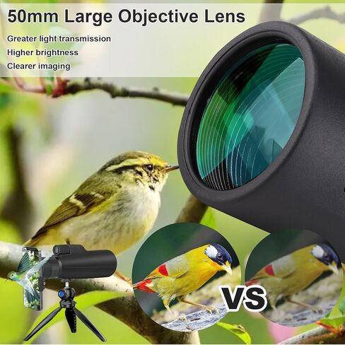 10-30X50 HD Monocular Telescope Professional Larger Vision High Powered Cosmic Scope with Smartphone Adapter Nitrogen-Filled Waterproof Zoom Telescope for Outdoor Wildlife Bird Watching in Kuwait