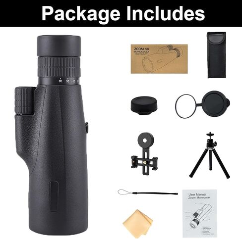 10-30X50 HD Monocular Telescope Professional Larger Vision High Powered Cosmic Scope with Smartphone Adapter Nitrogen-Filled Waterproof Zoom Telescope for Outdoor Wildlife Bird Watching in Kuwait