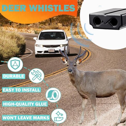 Deer Whistles for Car - Deer Horn for Vehicles, Trunks, Motorcycle, SUV, Deer Deterrent Warning Devices Animal Alert for Cars with Extra Tapes（4 Pack） in Saudi Arabia
