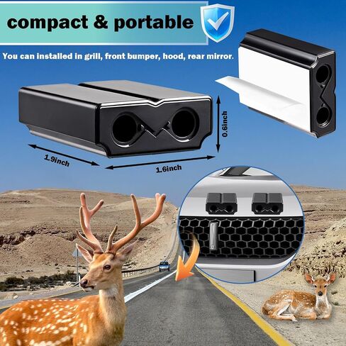 Deer Whistles for Car - Deer Horn for Vehicles, Trunks, Motorcycle, SUV, Deer Deterrent Warning Devices Animal Alert for Cars with Extra Tapes（4 Pack） in Saudi Arabia