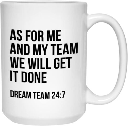Occupation Coffee Mug 11oz, Dream Team Funny Hilarious Saying for Best Worker Employee Coworker Achievement from Boss Manager, White in Saudi Arabia