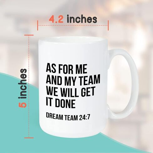 Occupation Coffee Mug 11oz, Dream Team Funny Hilarious Saying for Best Worker Employee Coworker Achievement from Boss Manager, White in Saudi Arabia