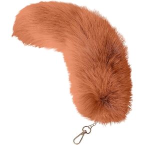 Fluffy Black Fox Tail Keychain 17 inches Real Fur Tails Costume Cosplay Toy Handbag Accessories Key Chain Ring Hook Tassels