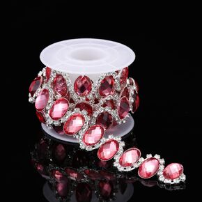 1 Yard Tassel Rhinestone Fringe Trim, Crystal Close Chain Applique for DIY Decoration Sewing Crafts Wedding Bridal Party Clothing Accessories