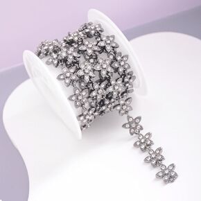 1 Yard Tassel Rhinestone Fringe Trim, Crystal Close Chain Applique for DIY Decoration Sewing Crafts Wedding Bridal Party Clothing Accessories in Kuwait