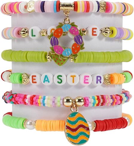 Lonext Vibrant Mardi Gras Bead Bracelets - 7.2" (Pack of 6) - Assorted Colors, Ideal for Festive Parties & Parades - Comfortable Fit, Stunning Design in Saudi Arabia