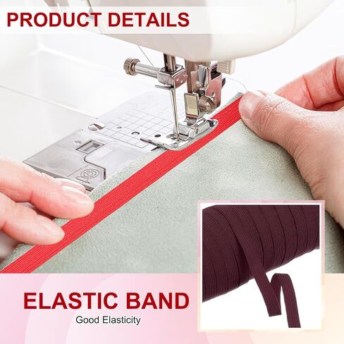 PATIKIL Elastic Bands 1/4 Inch x 50 Yards, Polyester Flat Elastic Cord Stretch Strap for Sewing Crafting DIY, Turquoise in Saudi Arabia