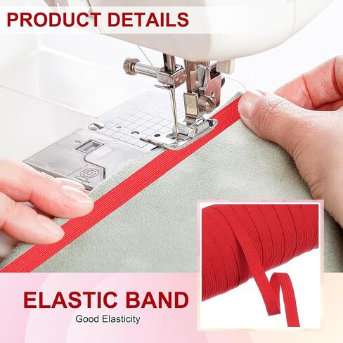 PATIKIL Elastic Bands 1/4 Inch x 50 Yards, Polyester Flat Elastic Cord Stretch Strap for Sewing Crafting DIY, Turquoise in Saudi Arabia