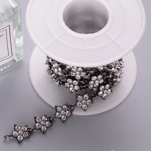 1 Yard Tassel Rhinestone Fringe Trim, Crystal Close Chain Applique for DIY Decoration Sewing Crafts Wedding Bridal Party Clothing Accessories in Saudi Arabia