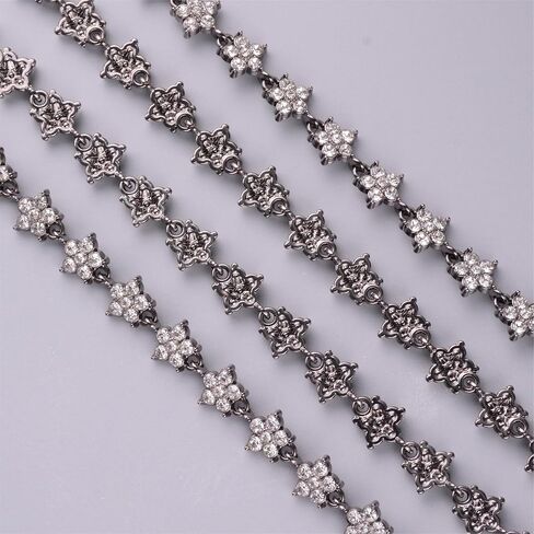 1 Yard Tassel Rhinestone Fringe Trim, Crystal Close Chain Applique for DIY Decoration Sewing Crafts Wedding Bridal Party Clothing Accessories in Saudi Arabia