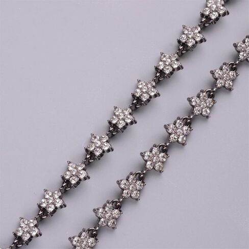 1 Yard Tassel Rhinestone Fringe Trim, Crystal Close Chain Applique for DIY Decoration Sewing Crafts Wedding Bridal Party Clothing Accessories in Saudi Arabia