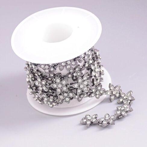 1 Yard Tassel Rhinestone Fringe Trim, Crystal Close Chain Applique for DIY Decoration Sewing Crafts Wedding Bridal Party Clothing Accessories in Kuwait