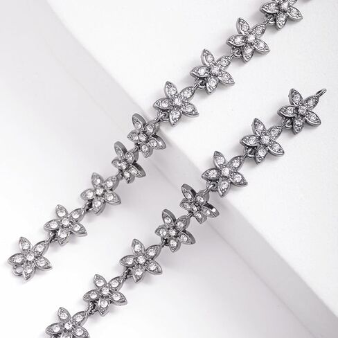 1 Yard Tassel Rhinestone Fringe Trim, Crystal Close Chain Applique for DIY Decoration Sewing Crafts Wedding Bridal Party Clothing Accessories in Kuwait