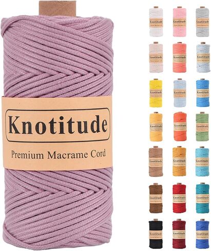 CT-KN-3MM Polycotton 3mm x 97Yards (90M) Macrame Braid Cord Crafts for Decorations Pet Toys Weaving / 33-Pastel Pink in Saudi Arabia