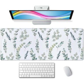 Marble Desk Pad White Gold Large Mouse Pad Gaming Mousepad Extended XL Keyboard Pad 31.5 x 11.8 in Laptop Computer Mouse Keyboard Mat for Office Desk Decor