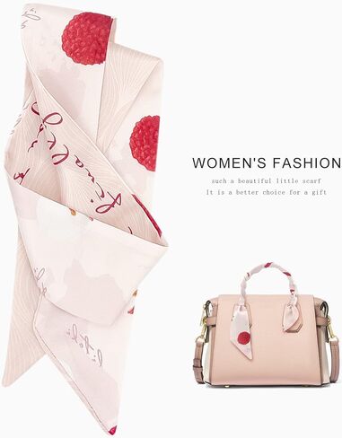 Women's Designer Hair Tie Neckerchief Handbag Handle Ribbon Fashion Scarf (A-WHITE) in Saudi Arabia