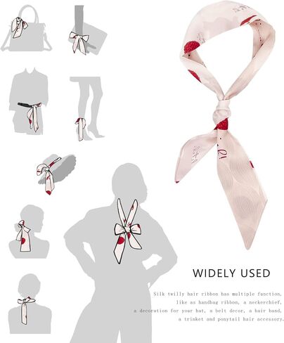 Women's Designer Hair Tie Neckerchief Handbag Handle Ribbon Fashion Scarf (A-WHITE) in Saudi Arabia