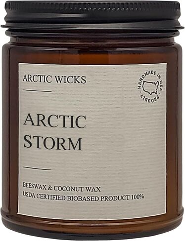 Pumpkin Bourbon Coconut & Beeswax Non-Toxic Candle | Arctic Wicks 9oz Fall Scented Candle | Clean-Burning, Soy-Free | Autumn Spice with Cinnamon, Maple, and Brown Sugar | USDA Biobased Certified in Kuwait