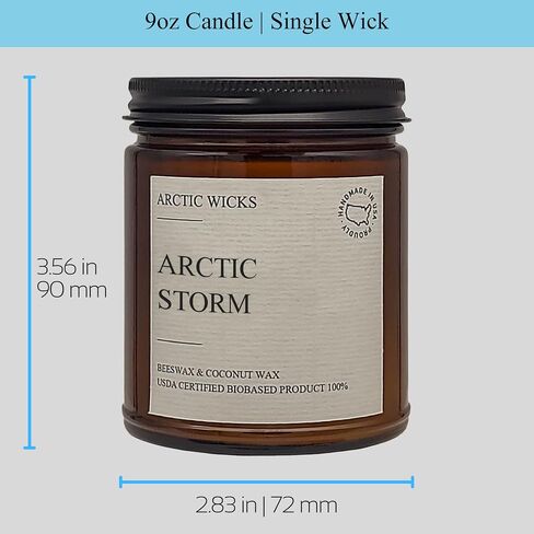 Pumpkin Bourbon Coconut & Beeswax Non-Toxic Candle | Arctic Wicks 9oz Fall Scented Candle | Clean-Burning, Soy-Free | Autumn Spice with Cinnamon, Maple, and Brown Sugar | USDA Biobased Certified in Kuwait