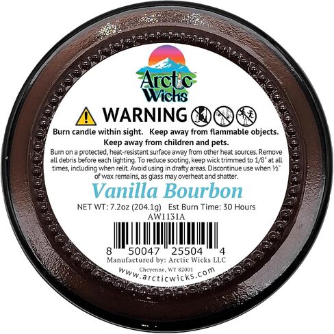 Pumpkin Bourbon Coconut & Beeswax Non-Toxic Candle | Arctic Wicks 9oz Fall Scented Candle | Clean-Burning, Soy-Free | Autumn Spice with Cinnamon, Maple, and Brown Sugar | USDA Biobased Certified in Kuwait