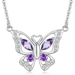Freesloth Butterfly Necklaces for Women 925 Sterling Silver Butterfly Jewelry Pendant Butterfly Necklace Gifts for Girls
