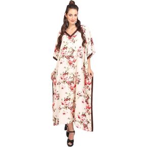 Miss Lavish London Women Kaftans Dresses Beach Cover Ups, Blue L