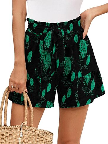 Heymoments Women's Wide Leg Shorts Without Pockets Lightweight High Waisted Adjustable Tie Knot Loose Summer Cute Trousers in Kuwait