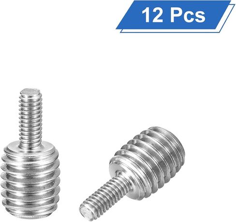 uxcell M5x10mm to M8x10mm Double End Threaded Stud Screw Bolt, 8Pcs 304 Stainless Steel Thread Reducer Adapter for Furniture Machinery Assembly Fastener in Saudi Arabia