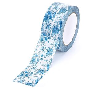 Whaline 109 Yard Blue Floral Packing Tape Chinoiserie Flower Pattern Tape Vintage Floral Waterproof Shipping Tape for Small Business DIY Crafts Box Carton Decor