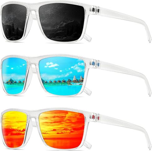 Polarized Sunglasses-Men-Women Mens Sunglasses: Classic Sun Glasses with UV Protection Driving Fishing Golf 4 Packs in Saudi Arabia