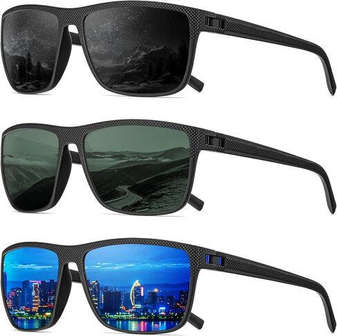 Polarized Sunglasses-Men-Women Mens Sunglasses: Classic Sun Glasses with UV Protection Driving Fishing Golf 4 Packs in Saudi Arabia