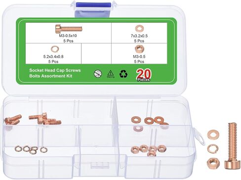 uxcell Hex Socket Bolt Kits (M8), Red Copper Cup-Shaped Head Cap Hexagon Socket Head Cap Screw in Saudi Arabia