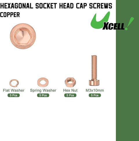 uxcell Hex Socket Bolt Kits (M8), Red Copper Cup-Shaped Head Cap Hexagon Socket Head Cap Screw in Saudi Arabia